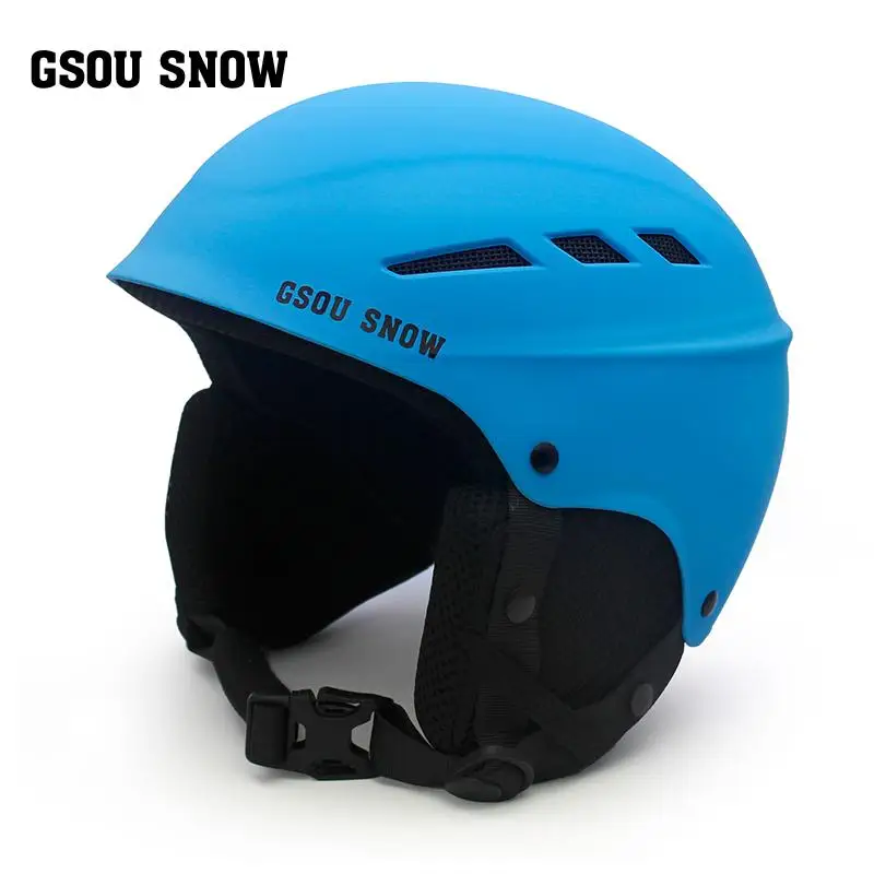 Gsou лыжный шлем PC+ EPS Сверхлегкий высококачественный шлем для сноуборда Мужской Женский Детский шлем для катания на коньках скейтборд лыжный шлем S/M/L - Цвет: Design 1 blue
