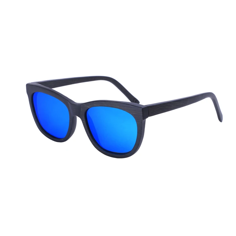blue lens BerWer винтажные бамбуковые солнцезащитные очки поляризованные женские брендовые дизайнерские женские деревянные солнцезащитные очки Роскошные солнцезащитные очки ручной работы с коробкой - Цвет линз: blue lens