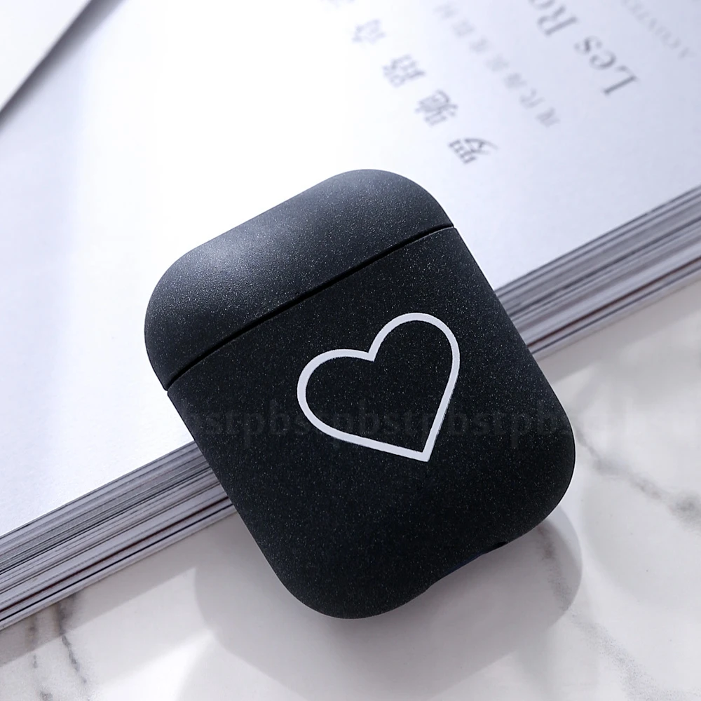 Чехол для Airpods 2 1 Love Heart PC, беспроводные наушники с Bluetooth, защитный чехол для Apple Airpods Air pod, зарядная коробка, милый чехол