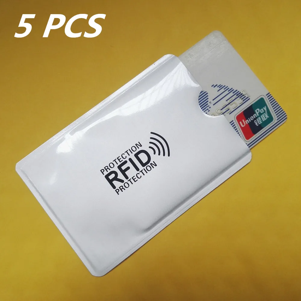 

5PCS Thicken Aluminum foil Rfid Protection Credit Card Holder Anti Rfid Blocking Reader Lock Bank Card Holder
