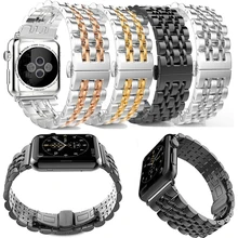 Bosck Роскошный тонкий полированный твердый ремешок для часов из нержавеющей стали для Apple watch 42 мм 38 мм iwatch Band Series 3 2 Браслет ремешок
