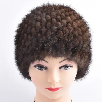 

Women Real mink fur hat winter fur hat Russian Women Winter Hat Beanie good quality thick fur hat
