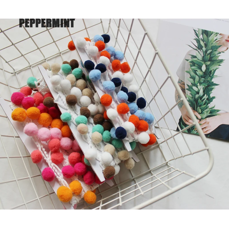 

2yards/lot Lace Pompom Trim Ball 25mm Tassel Fringe Ribbon Sewing Accessories Pom Pom Decoration DIY Material Appa