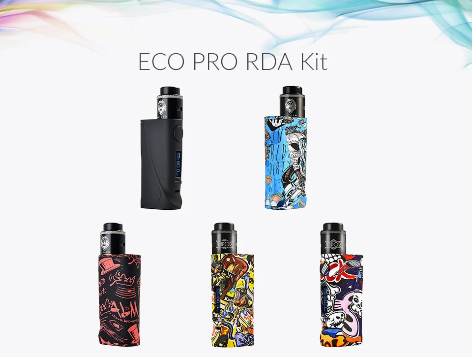 Vapor Storm ECO Pro Kit TC Box Mod Vaper Lion Airflow Control No 18650 Battery for 510 Thread RDA Electronic Cigarette Vape Kit