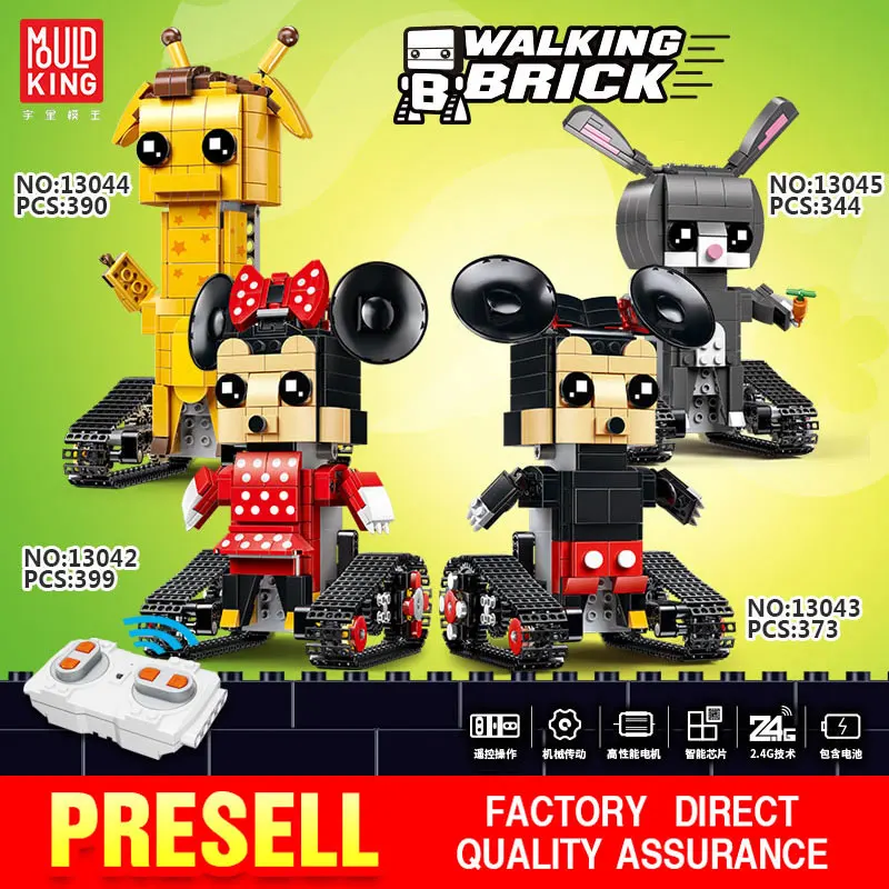 

Mickey Mouse Minnie The Movable Cartoon Robot Set Remote Control Doll Building Blocks Bricks Educational Toys bricks