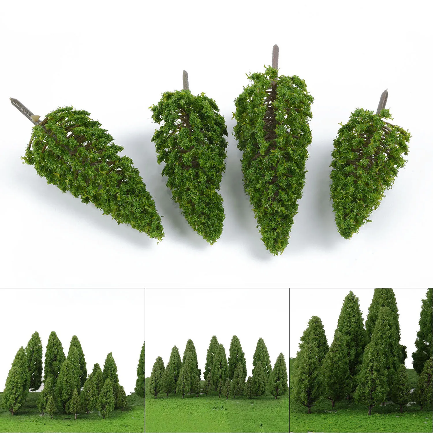 

Shaped Model Trees Landscape Plastic Green Railway Forest Scenery Layout 5-16cm Tower 20pcs 1/50-1/400 Hobbies