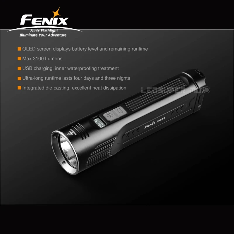 

EXW Price Fenix UC52 Cree XHP70 LED Torch 3100 Lumens Super Bright Smart Rechargeable Flashlight with OLED Display Screen