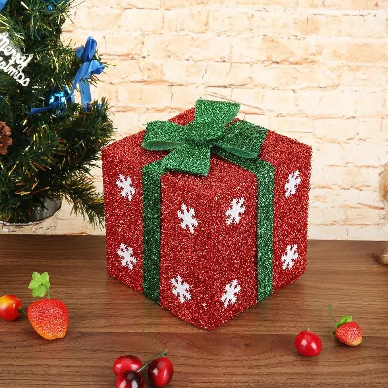 

Christmas Gift Box Glitter Sequins Snowflake Christmas Gift Packing Box Tree Showcase Ornament Christmas Decoration Supply