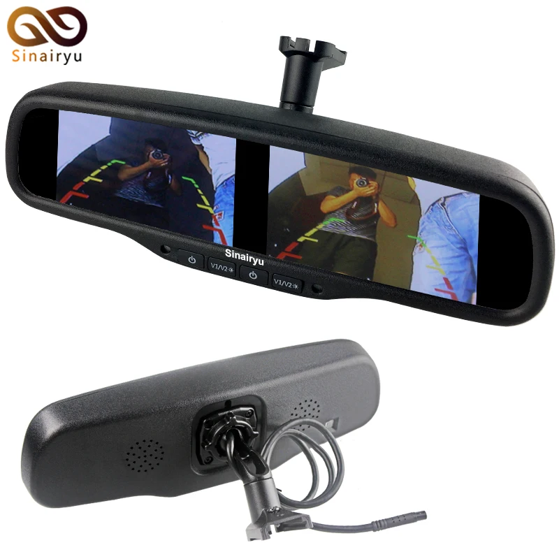 HD 800*480 OEM Mirror Monitor Car Rear View Mirror Built in Dual Two 4.