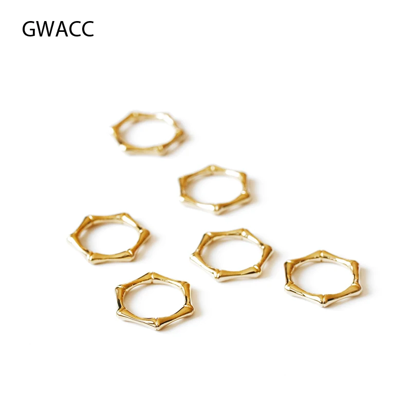 

GWACC 2019 New Design Hexagonal Bamboo Brass Rings For Women Irregular Simple Temperament Trendy INS Style Rings Elegant Girls