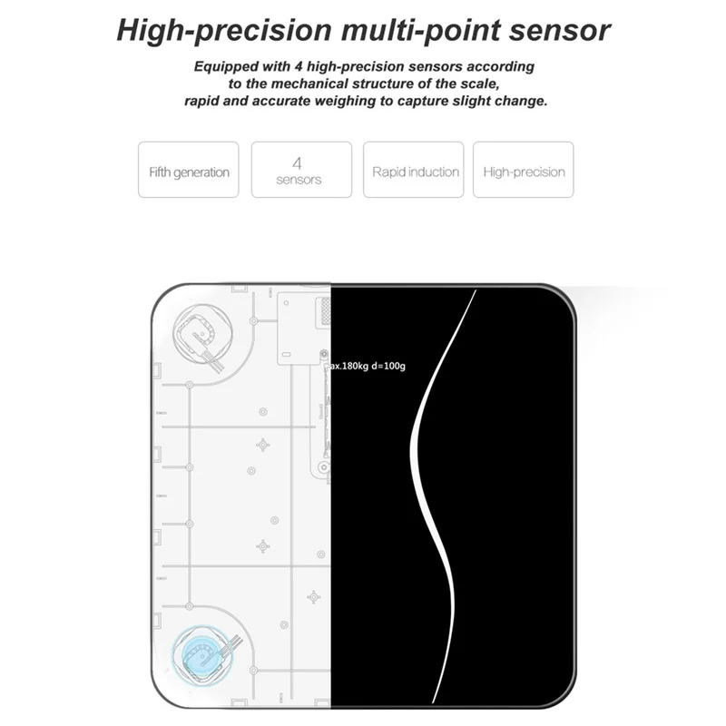 GASON(A2) Ванная комната напольные весы Smart бытовые электронные цифровые тела ожирения ЖК-дисплей HD Дисплей Отдел значение 180 кг = 400lb