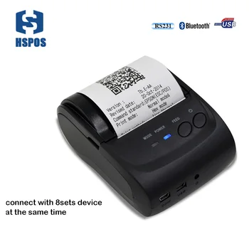 

Cheap Bluetooth4.0 Mini 58mm portable rs232 thermal receipt printer with battery support connect 8sets devices handheld machine