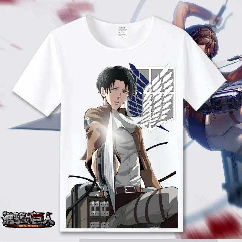 Attack on Titan Cosplay T Shirt Scout Regiment Summet T-Shirt Shingeki no Kyojin Recon Corps Top Tee Halloween Cosplay Costume - Цвет: 25