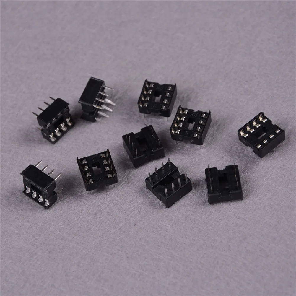100pcs Round Hole 8 Pins 2.54MM DIP DIP8 IC Sockets Adaptor Solder Type 8 PIN IC Connector High Quality 100pcs Round Hole 8 Pins 2.54MM DIP DIP8 IC Sockets Adaptor Solder Type 8 PIN IC Connector High Quality