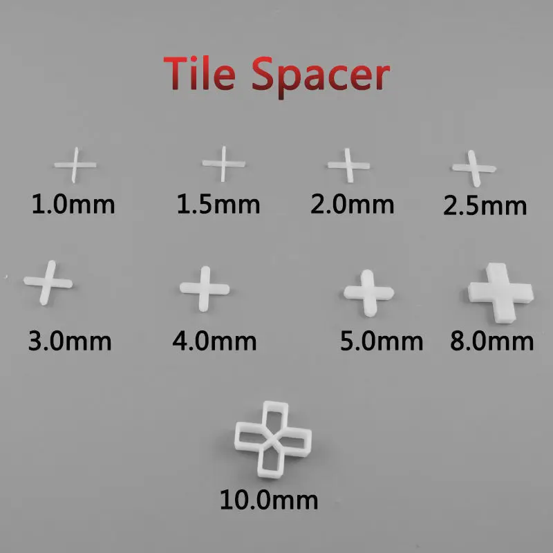

100pcs Tile Spacer Cross Plastic 4.0mm Tiling Ceramic Tilers Plumbers White