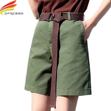 Летние женские шорты с высокой талией, новинка, Новое поступление размера плюс S-4XL, армейский зеленый черный и белый цвет, свободные короткие женские шорты