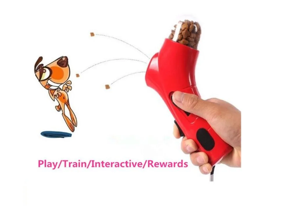 PET TREAT LAUNCHER Food Throw Feeder Toy Dogs Train Interactive Toys Play With Dog HK67
