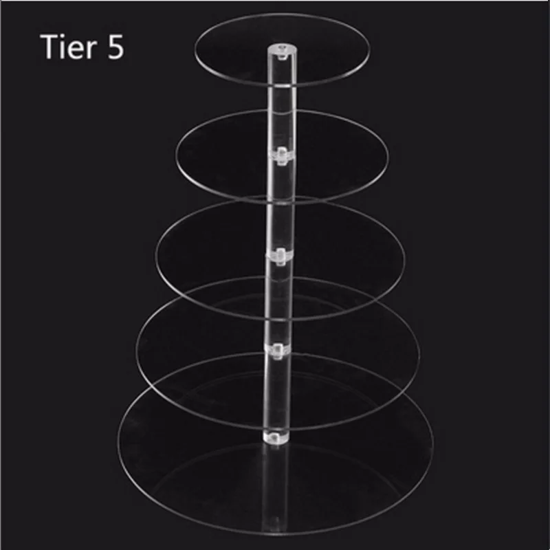 3/4/5 уровней чистые полировщики акрила инструменты для тортов кондитерские изделия Стенд круглые чашки кекс держатель одежда для свадьбы, дня рождения события Sugarcrafts д Дисплей стенд - Цвет: 5 Tiers