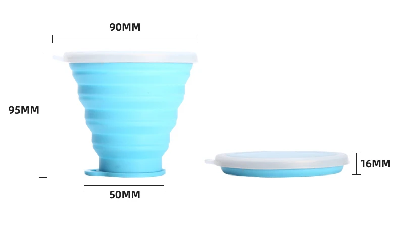 250ML Silicone Travel Cup Retractable Folding Tea Cup Collapsible Coffee Cups With Dustproof Cover Lid Outdoor Sports Water Cup