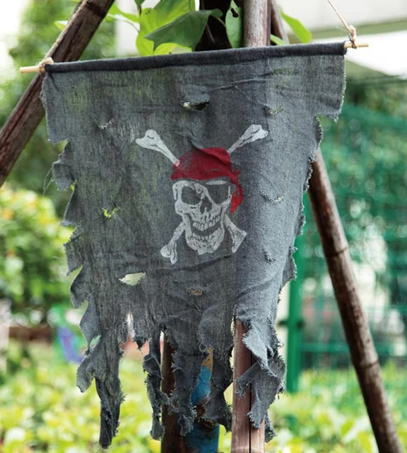 Shredded pirate flag Halloween party decoration props terror scary Ghost  flag Halloween flag Hunted house Broken curtain S L - AliExpress