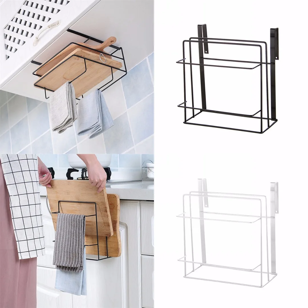 JX-LCLYL Over Door Hook Hanger Cutting Board Holder Stand Storage Kitchen Organizer Rack