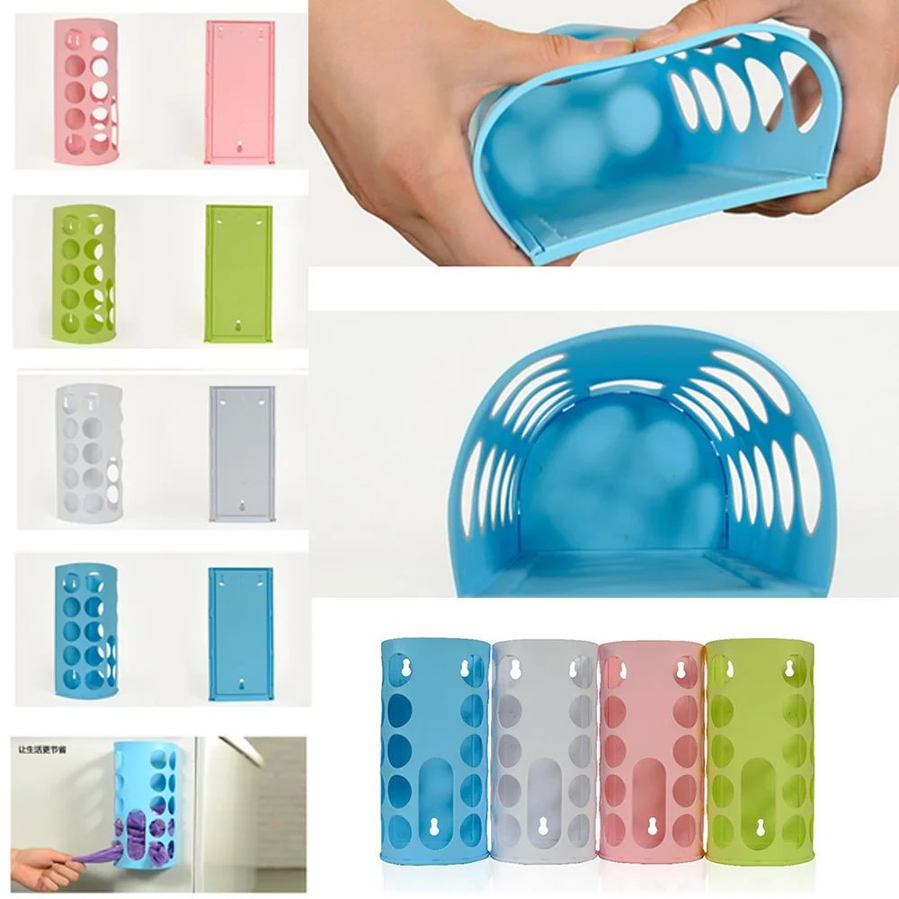 

Plastic Storage Box Organizer Garbage Bags Dispenser Rack Collection Box Solid Housekeeping Organizer Case Containers