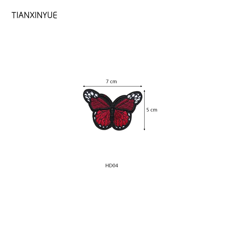 TIANXINYUE нашивки «бабочки» гладить на DIY вышитые аппликации пришить наклейки для одежды ткань сумки - Цвет: DHD04