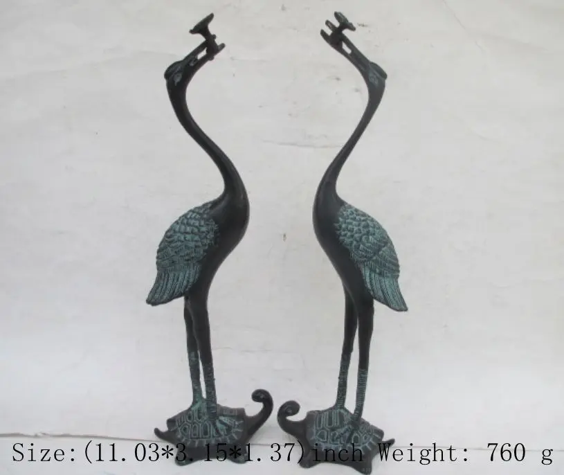 

Ancient Chinese bronze a pair of red-crowned cranes. The best statue/2
