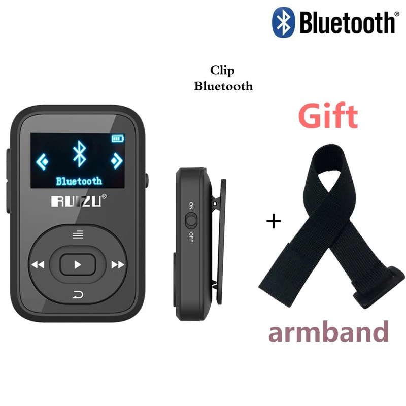 Mini Original RUIZU X26 Clip Bluetooth MP3 Player 8GB Sport mp3 music player with Recorder FM Radio Support TF Card+Free Armband