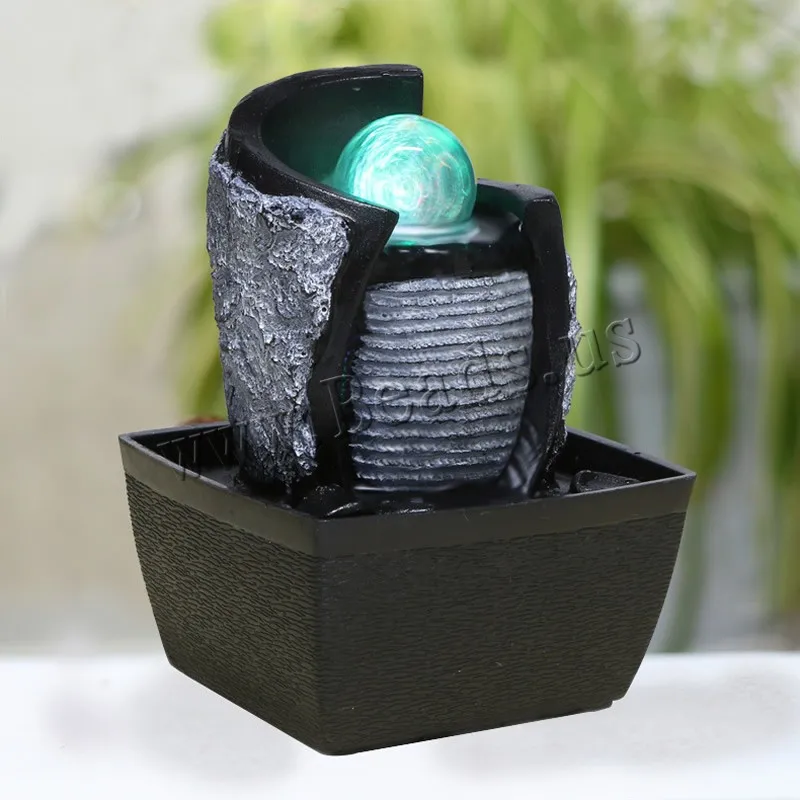 

Indoor Resin Lotus Led Fountain Water Features Feng Shui Desktop Decoration Home Decor With LED Light Fountain Table Miniatures
