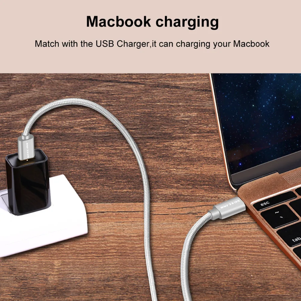 VOXLINK высокоскоростной Тип usb C кабель USB-C мужчина к USB-C мужской Зарядное устройство данные Тип-C кабель для MacBook Nexus 5X/6P Oneplus 2 3 ZUK Z1