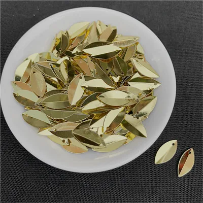 Light Gold 1000 шт 6*14 мм Кубок овальной в сложенном виде блестки Лошадь Глаза Форма Свободные блесток пайетками для ремесел Свадебные украшения Швейные аксессуары - Цвет: Light Gold