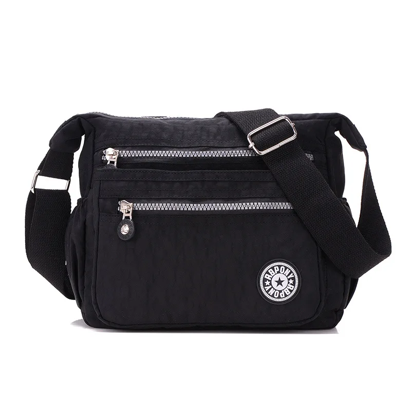 النايلون المرأة BagShoulder Crossbody حقيبة المرأة حقيبة ساعي سعة كبيرة حقائب كتف حقائب يد على الموضة للسيدات سستة إغلاق