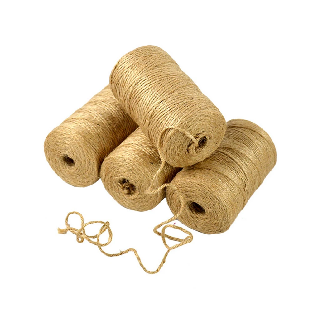 

2019 2mm 150M Length Natural Jute Twine Thick String 3Ply Rope DIY Arts Crafts Decoration Bundling