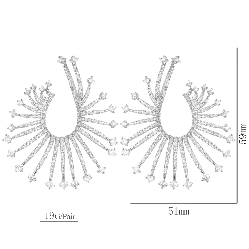 Эксклюзивный супер блестящий фейерверк GODKI, роскошные изогнутые серьги с кристаллами циркония для помолвки и свадьбы, модные ювелирные изделия