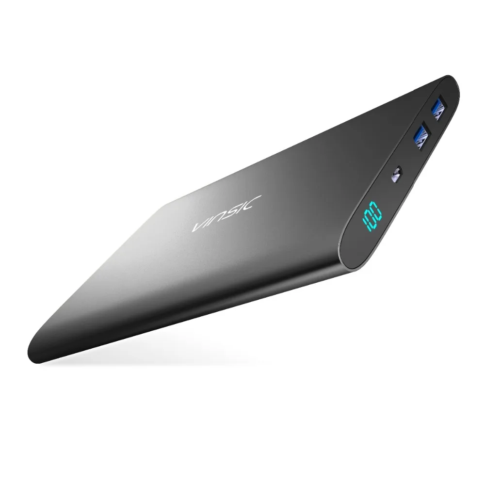 Vinsic Alien P2 20000mAh Power Bank Ultra Slim Dual 2.4A External Battery Portable Charger for iPhone,Samsung & More 4 Colors