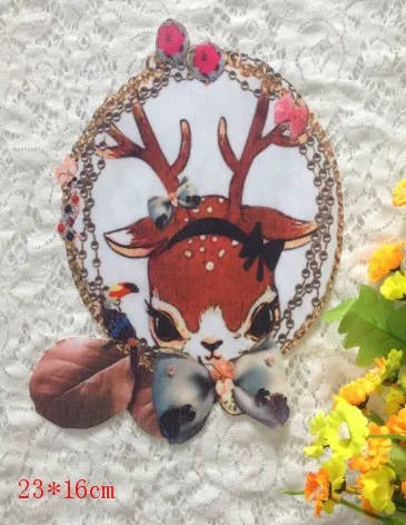 Cartoon towel embroidered sequined cloth paste Christmas deer patches clothing accessories clothing DIY decorative decals A507