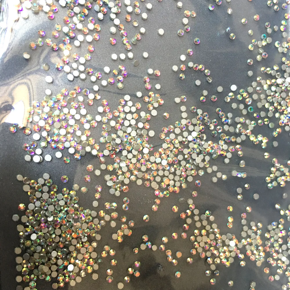 Ss3 1440 قطع كريستال ab اللون سوبر لامعة مسمار الفن الراين 1.3 ملليمتر شقة عودة غير الإصلاح حجر 3d مسمار الديكور diy جوهرة