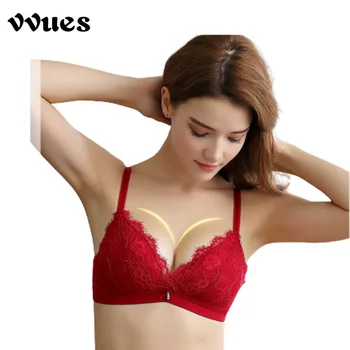 

VVUES Women Bra Brief Sets Push Up Bralette Sexy Underwear Lace Cotton Crotch Sexy Bras For Women Wireless Bras 2019 Drop Ship