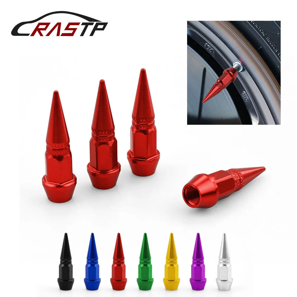 

Universal 4Pcs Car Spike Tire Valves Motorcycle Auto Bike Spike Shape Dustproof Tire Wheel Stem Valve Caps WITH LOGO RS-QRF017