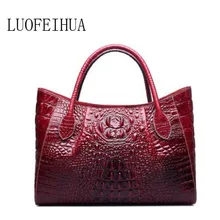 Кожаная сумка Новая роскошная оригинальная сумка через плечо с крокодиловым узором брендовая дизайнерская сумка