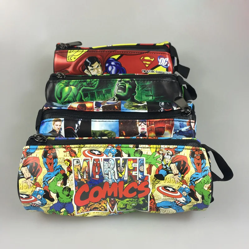 Comics Marvel DC кошелек Супер герой, Супермен, Бэтмен, Человек-паук ручка карандаш сумки аниме Халк Дэдпул Ironman X мужские кожаные кошельки