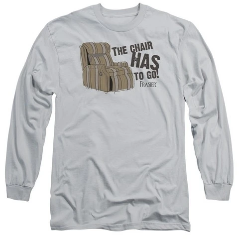 Trevco Frasier-The Chair - Long Sleeve Adult 18-1 Tee - Silver Large