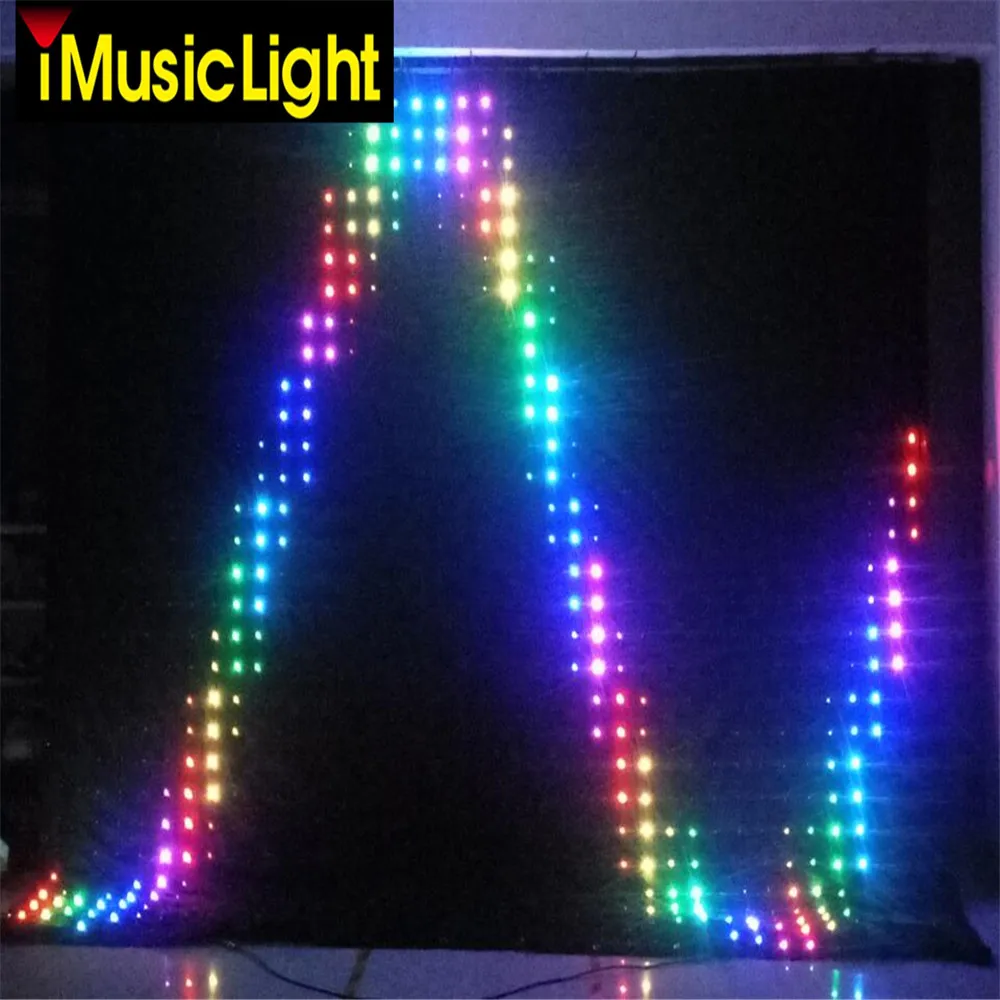

3mx3m led video curtain with motion graphics perfect for DJ back drops PC control with software