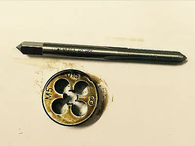 

1pc HSS Machine M5 X 0.8mm Plug Tap and 1pc M5 X 0.8mm Die Threading Tool