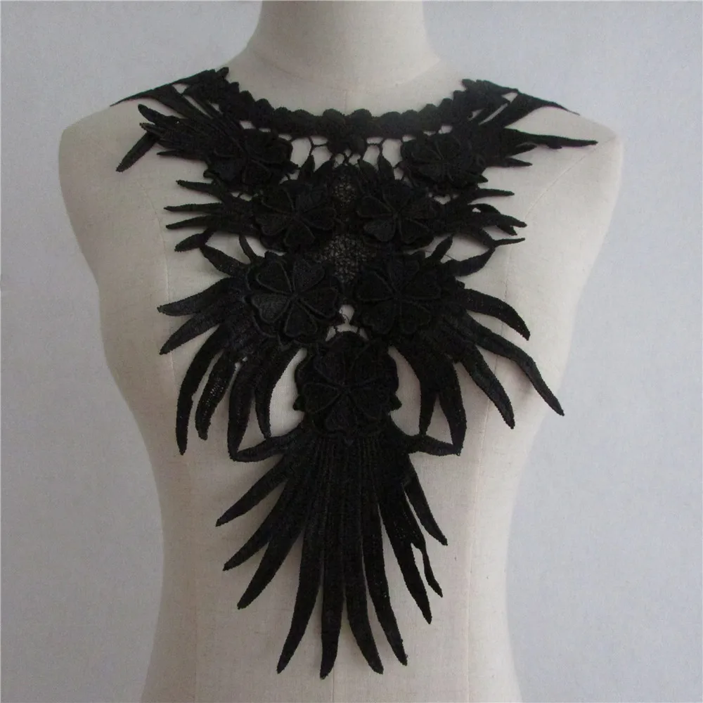 

New style black Embroidery Flower Lace Neckline Fabric DIY Collar Sewing Craft Decoration Clothing Accessories 1pcs sell YL676