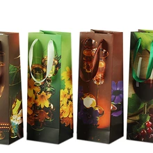 Напечатанные красные подарочные пакеты для вина, напечатанные для вина пакет бумажный, вино подарочный бумажный мешок 12 см* 10 см* 36 см 10 шт