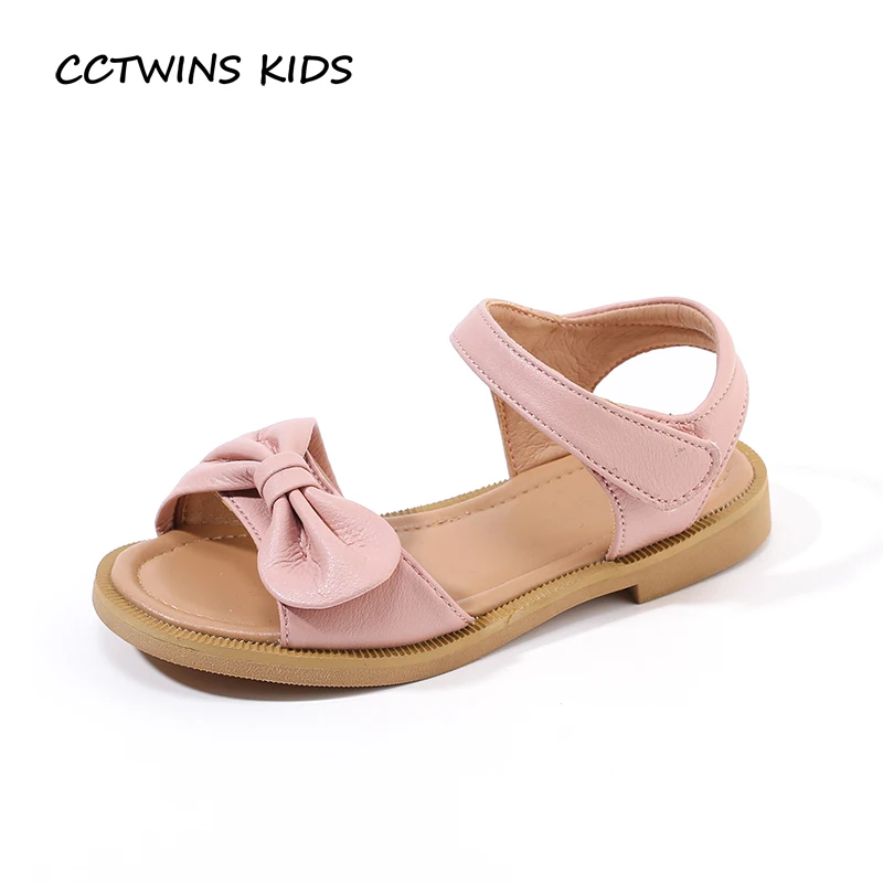 

CCTWINS Kids Shoes 2019 Summer Fashion Girls Bow Tie Party Gladiator Flats Children Beach Shoes Toddler Princess Sandals PS499