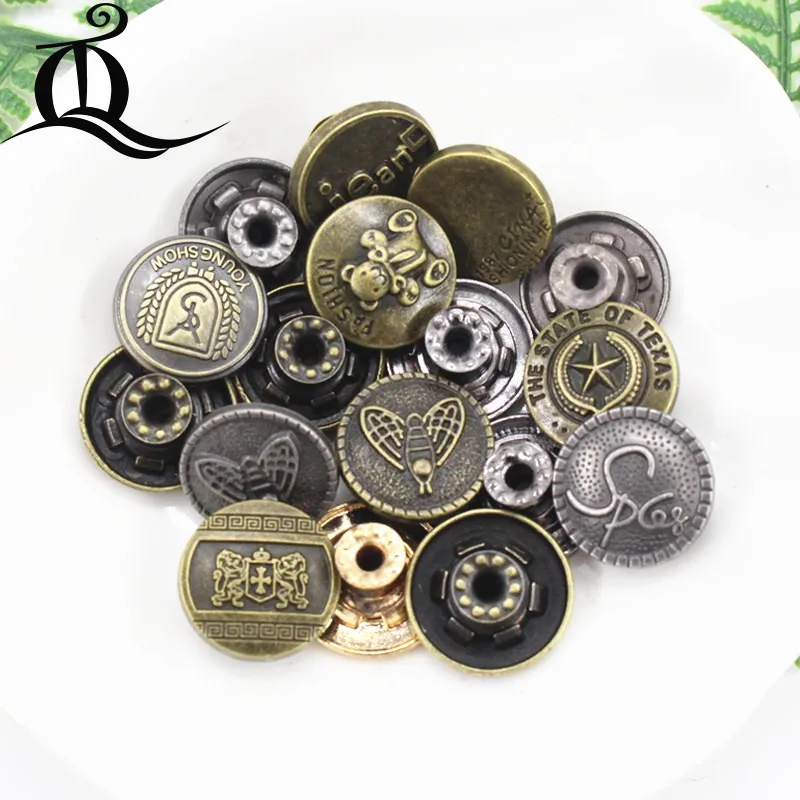 

2018 hot high quality 30PCS 17MM Mixed bronze fashion metal jeans button sewing clothes accessories