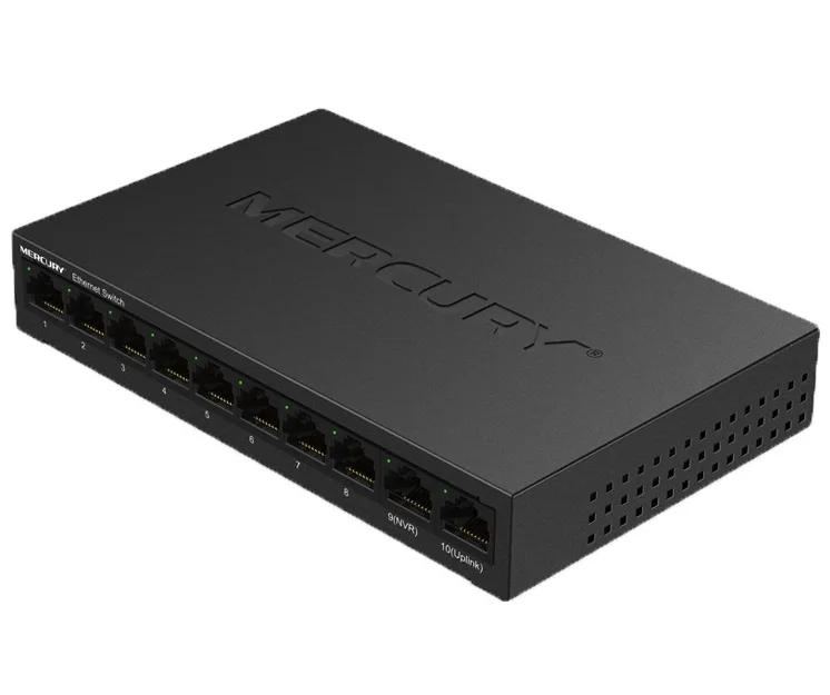 Лучшее для NVR металлический коммутатор Ethernet мини 10 портов Настольный сетевой